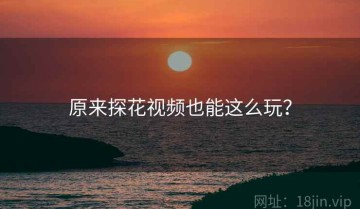 原来探花视频也能这么玩?